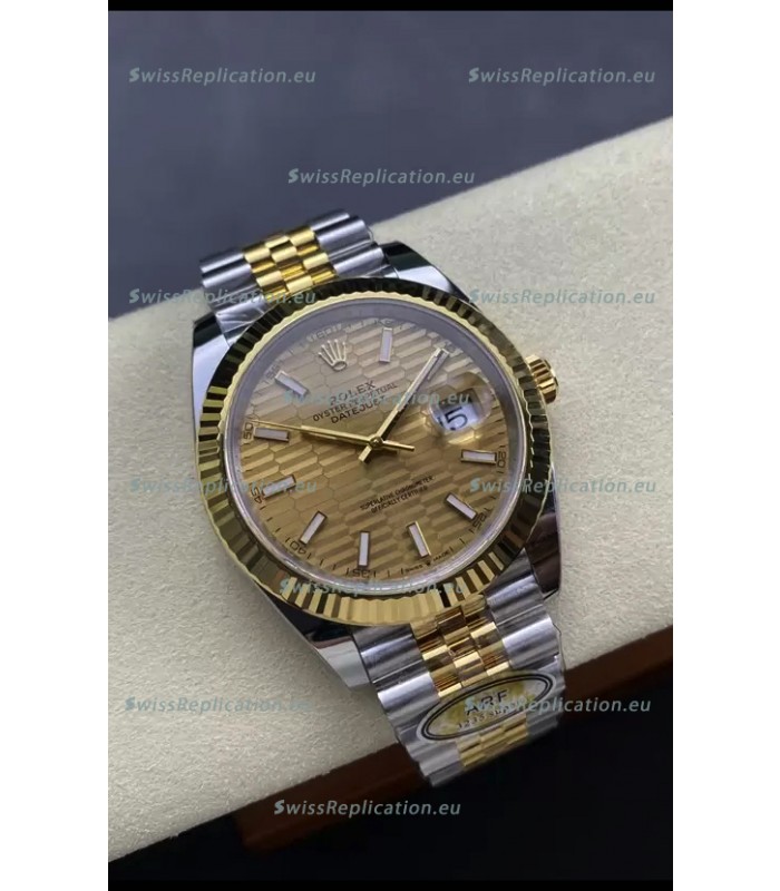 Rolex Datejust M126333 41MM ETA3235 72 Hours Power Fluted Dial Jubilee 1:1 Mirror Replica Yellow Gold 904L Steel