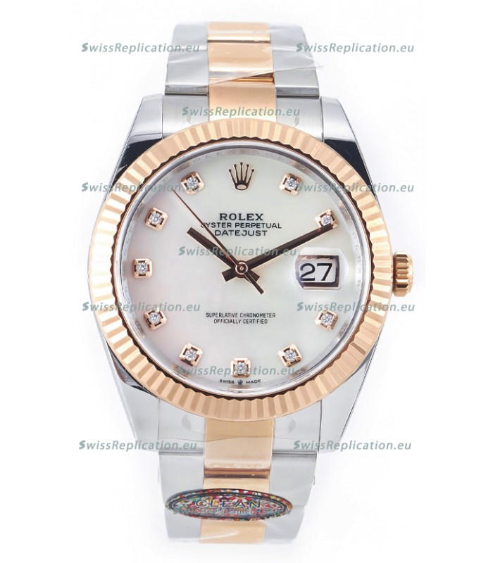Rolex Datejust M126333 41MM ETA3235 72 Hours Power Pearl Dial Oyster 1:1 Mirror Replica Rose Gold 904L Steel