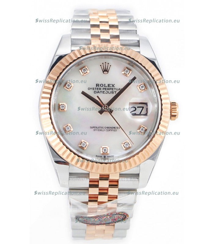 Rolex Datejust M126333 41MM ETA3235 72 Hours Power Pearl Dial Jubilee 1:1 Mirror Replica Rose Gold 904L Steel