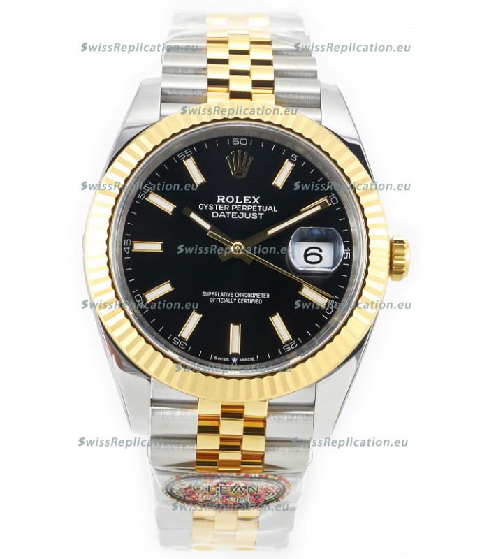 Rolex Datejust M126333 41MM ETA3235 72 Hours Power Black Dial Jubilee 1:1 Mirror Replica Yellow Gold 904L Steel
