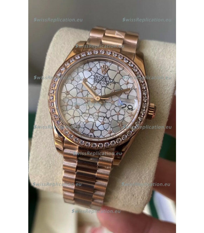 Rolex Datejust M278248 31MM Swiss Replica in Gold - Motif Dial 1:1 Mirror Quality
