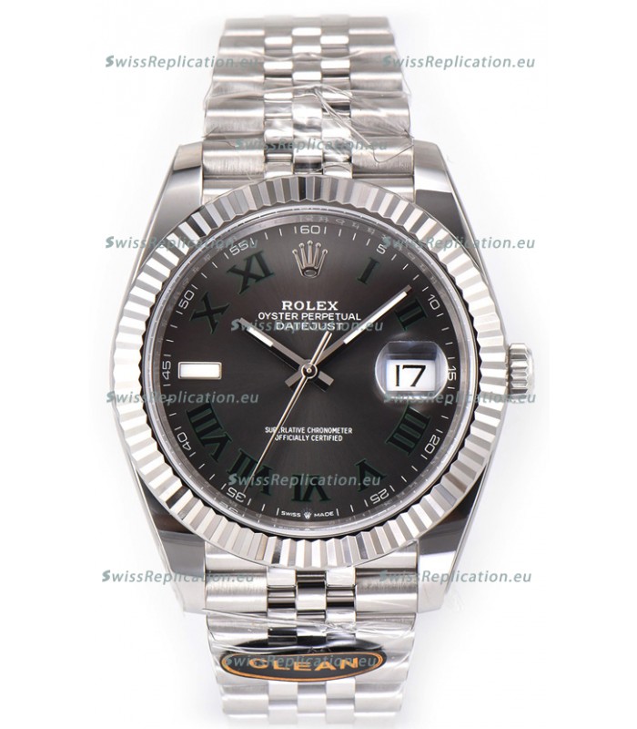 Rolex Datejust 126334 Wimbledon 41MM ETA3235 Slate Dial Jubilee 72 Hours Power 1:1 Mirror Replica
