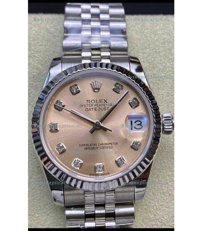 Rolex Datejust 31MM Swiss 1:1 Mirror Replica in 904L Steel - Champange Dial