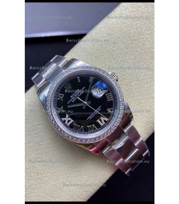 Rolex Datejust 36MM Swiss 1:1 Mirror Replica in 904L Black Dial