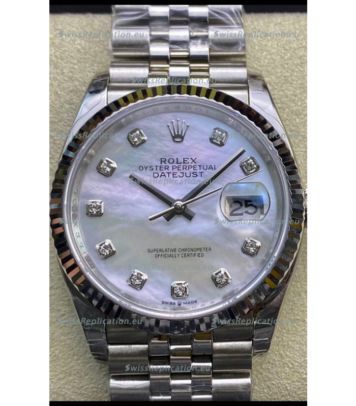 Rolex Datejust 178384 31MM Swiss 1:1 Mirror Replica in 904L Steel - White Pearl Dial 