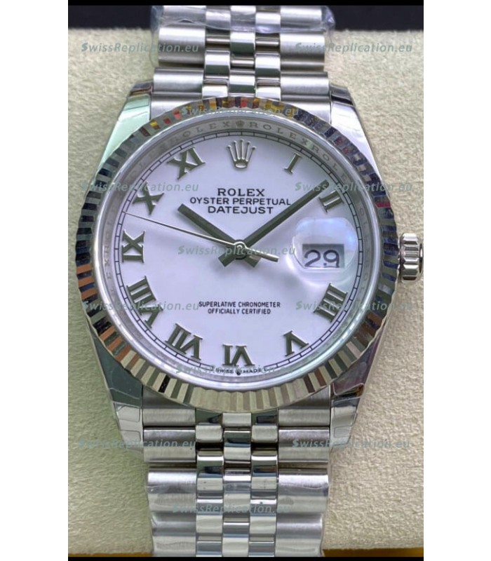 Rolex Datejust 126234 36MM Swiss Replica in 904L Steel in White Dial 1:1 Mirror Replica