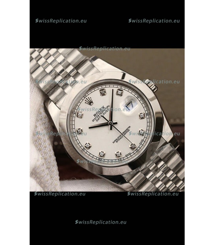 Rolex Datejust 41MM Cal.3135 Swiss 1:1 Mirror Replica Watch in 904L Steel Casing White Dial