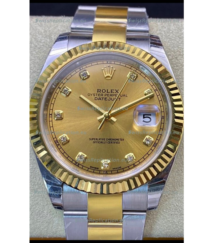 Rolex Datejust 126333 41MM Swiss 1:1 Mirror Replica Watch in 904L Steel - Gold Dial