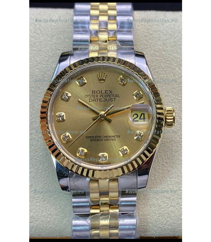 Rolex Datejust 278273 31MM Swiss Replica in 904L Steel in Gold Dial - 1:1 Mirror Replica