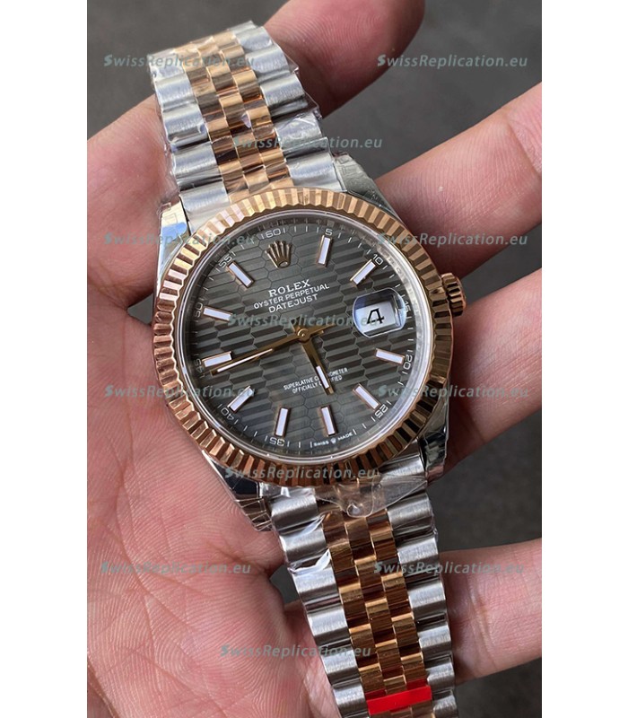 Rolex Datejust Cal.3235 Movement 1:1 Mirror Replica 904L Steel 41MM - Grey Fluted Motif Dial
