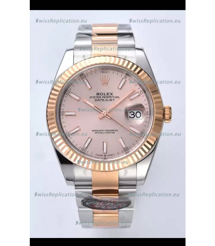 Rolex Datejust Cal.3235 Movement 1:1 Mirror Replica 904L Steel 41MM Two Tone Rose Gold Casing