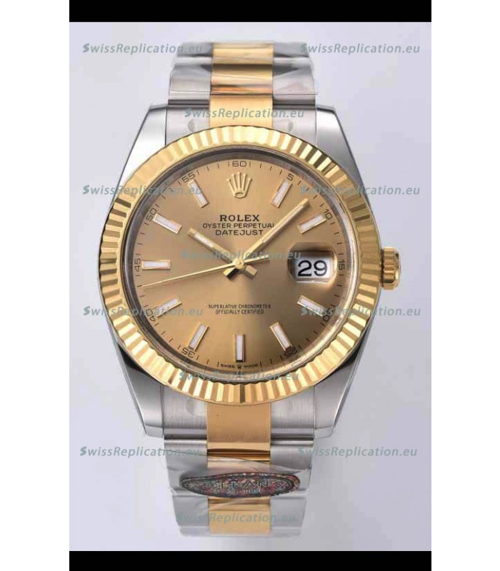Rolex Datejust 126333 41MM Cal.3235 Swiss 1:1 Mirror Replica Watch in 904L Gold Dial