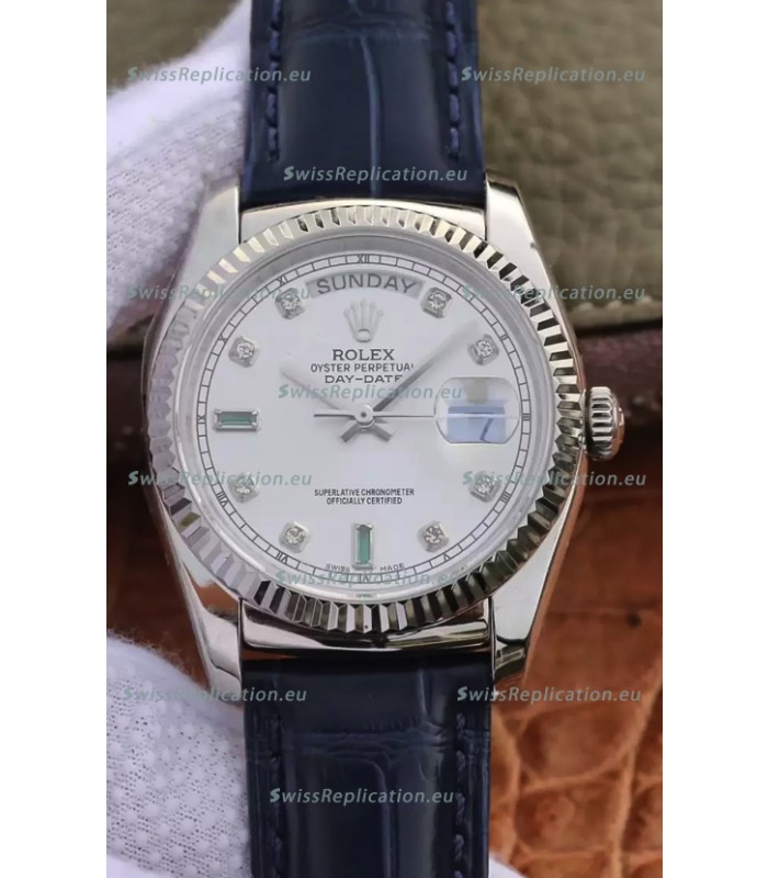 Rolex Day Date 904L Steel Casing Watch in Steel Dial 36MM - 1:1 Mirror Quality 