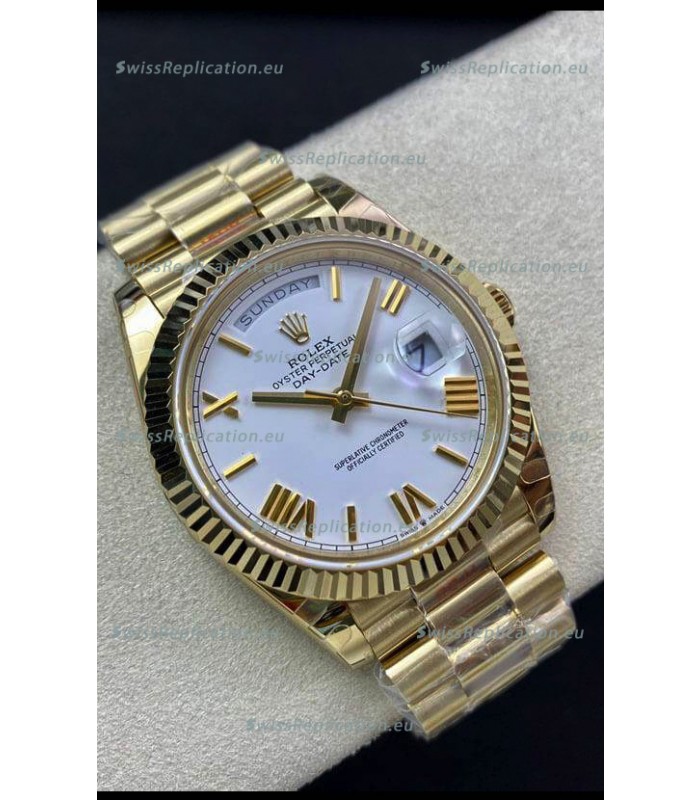 Rolex Day Date Presidential 18K Yellow Gold Watch 40MM - White Dial 1:1 Mirror Quality