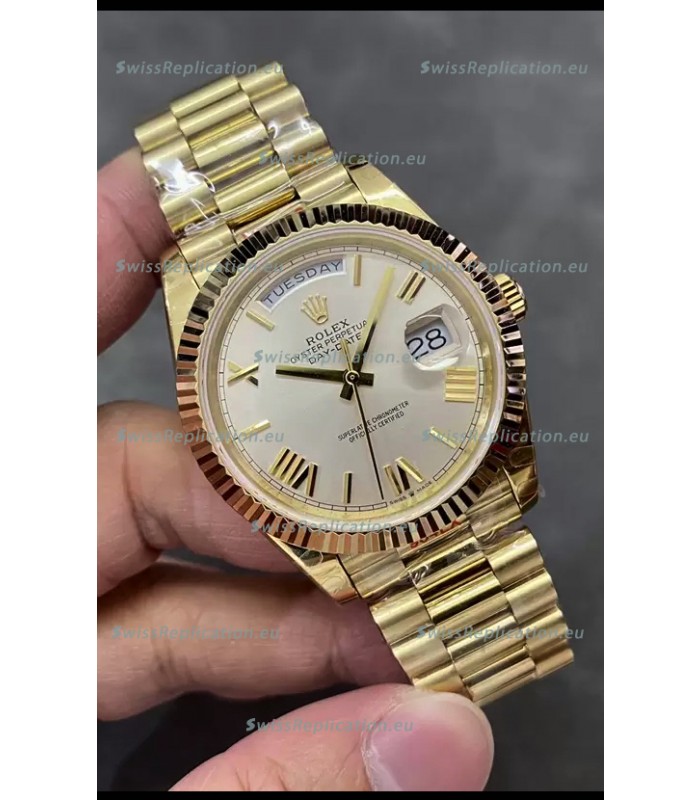 Rolex Day Date Presidential 18K Rose Gold Watch 40MM - Steel Dial 1:1 Mirror Quality