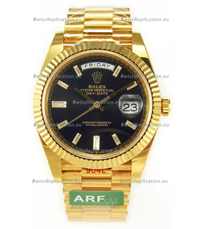 Rolex Day Date Presidential 18K Yellow Gold Watch 40MM - Black Dial 1:1 Mirror Quality