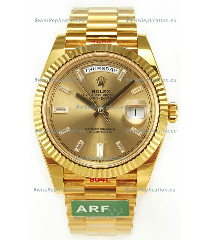 Rolex Day Date Presidential 18K Yellow Gold Watch 40MM - Gold Diamonds Dial 1:1 Mirror Quality