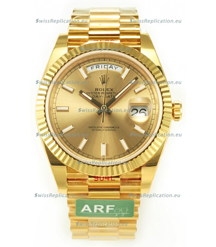 Rolex Day Date Presidential 18K Yellow Gold Watch 40MM - Gold Stick Dial 1:1 Mirror Quality