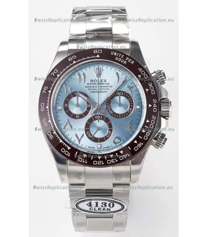 Rolex Daytona Super Clone ICE Blue Dial Diamonds Bezel Cal.4130 Movement - 904L Steel Watch
