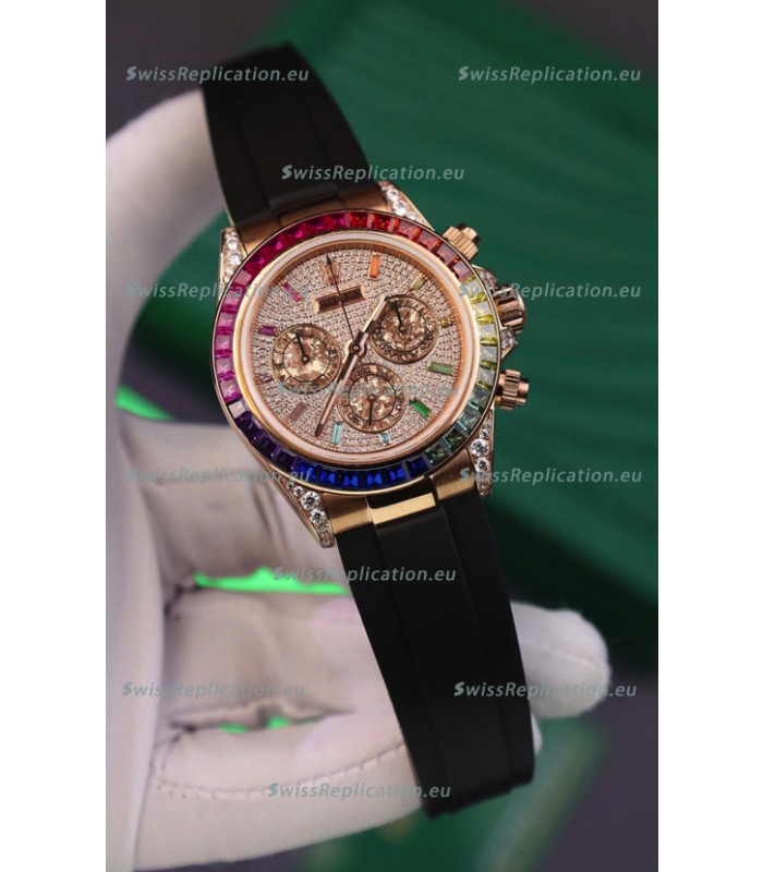 Rolex Daytona Super Clone 116595RBOW Rose Gold 1:1 Mirror Cal.4131 Movement Repllica Watch 