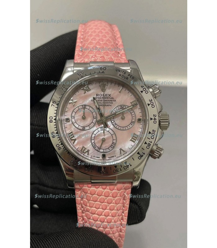 Rolex Daytona Super Clone Pink Pearl Dial Stainless Steel 1:1 Mirror Cal.4131 Movement Replica Watch