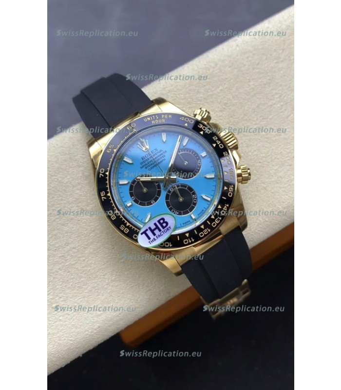 Rolex Daytona Super Clone 126518LN Yellow Gold Turquoise Dial Original Cal.4131 Movement