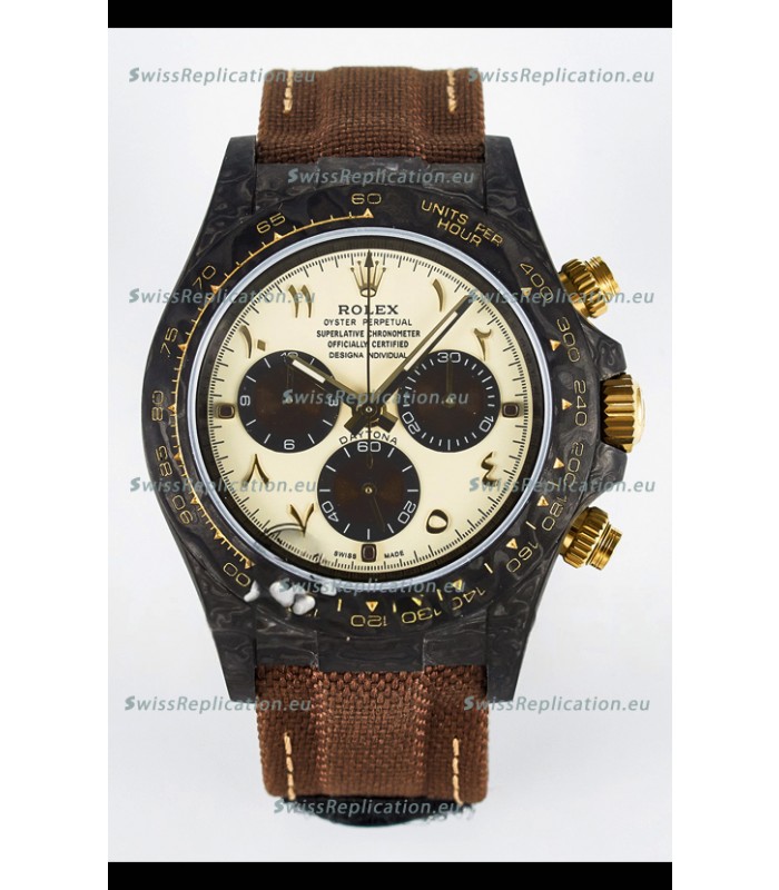 Rolex Daytona Super Clone DiW Desert Eagle Arabic Edition Watch - Forged Cabon Casing 1:1 Mirror Replica