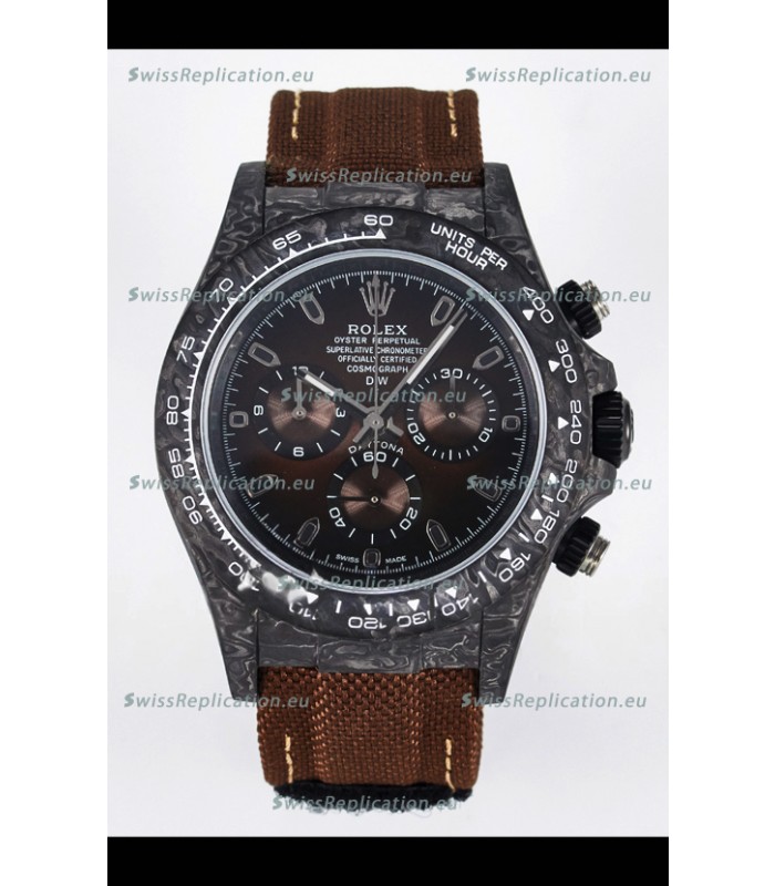 Rolex Daytona Super Clone DiW Edition Carbon Fiber Watch in Brown Dial - Cal.4130 Movement