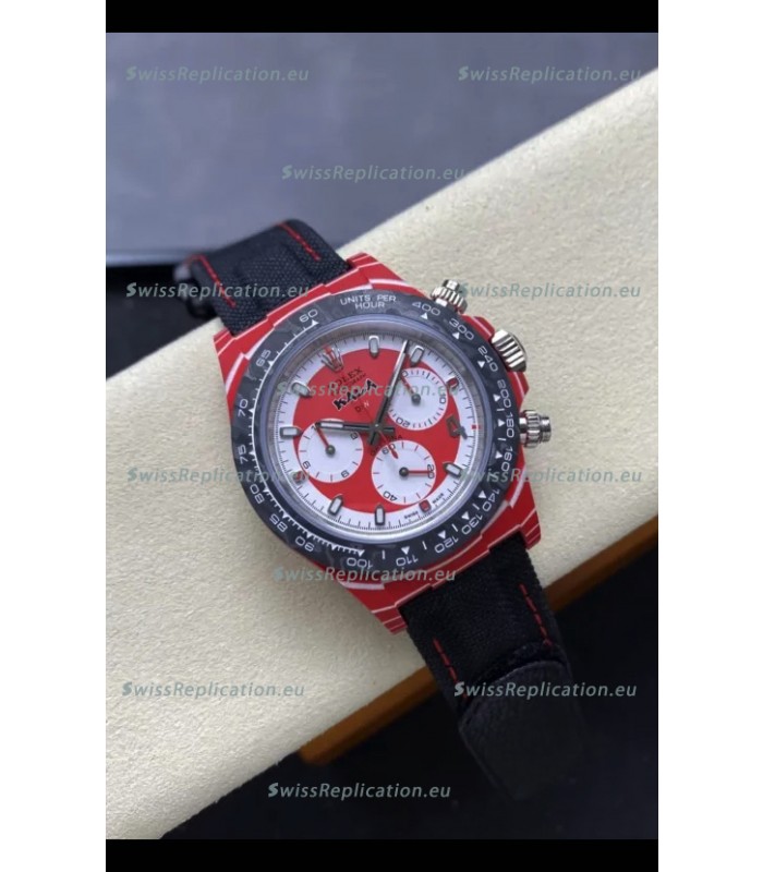 Rolex Daytona Super Clone DiW Kakha Kaladze Red Carbon Casing Watch in Red Dial 1:1 Mirror Replica Watch