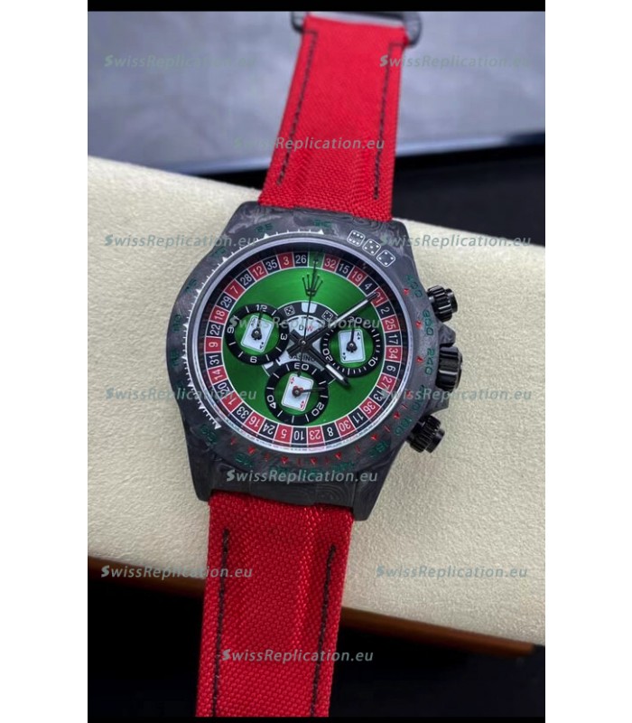 Rolex Daytona DiW NTPT Carbon Lucky Player Casino Swiss Replica Watch 1:1 Mirror Replica