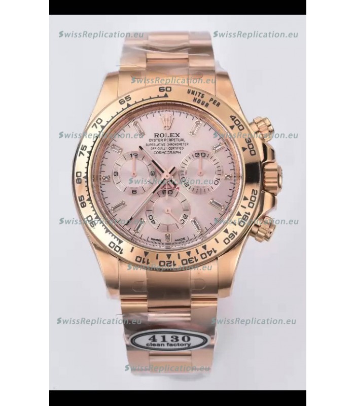 Rolex Cosmograph Daytona M116515ln-0061 Rose Gold Sundust Dial Original Cal.4130 Movement - 904L Steel Watch