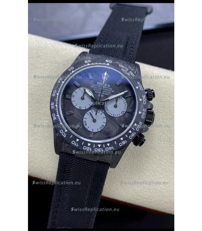 Rolex Daytona DiW All Carbon Graphite Edition Watch - Forged Cabon Casing 1:1 Mirror Replica