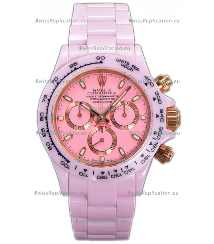 Rolex Daytona Pink Ceramic Strap Watch in Cal.4130 Movement Mirror Replica