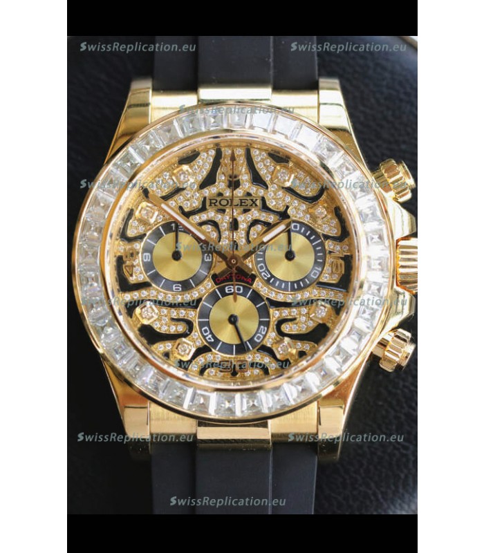 Rolex Cosmograph Daytona "Eye of the Tiger" Edition in 904L Yellow Gold 1:1 Mirror Replica Watch 