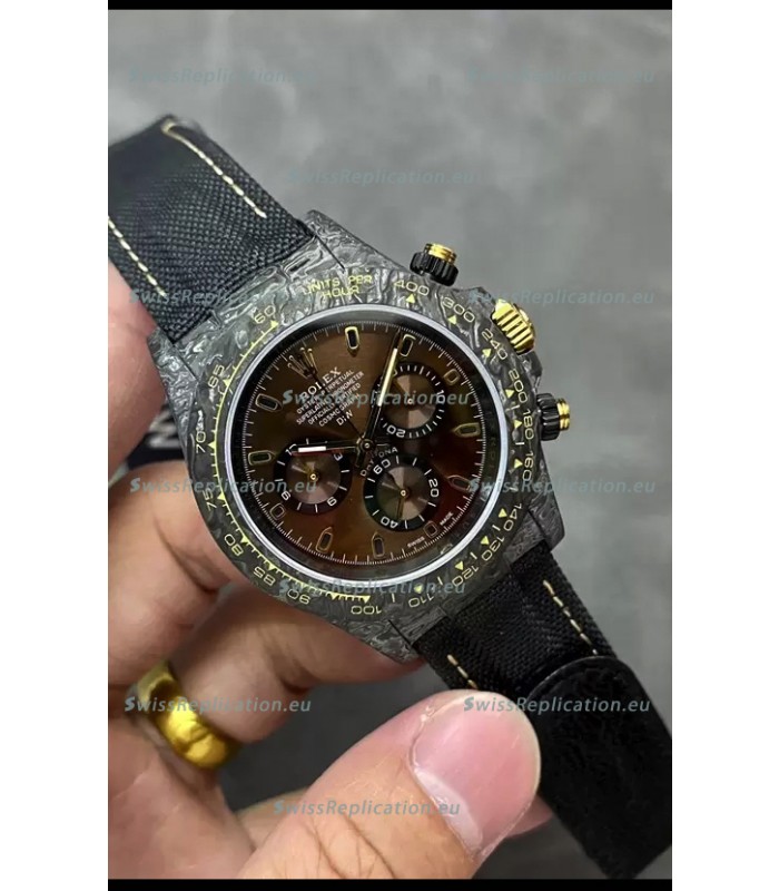 Rolex Cosmograph Daytona DiW COLOR CHANGING Edition Brown Gold Carbon Fiber Replica Watch 