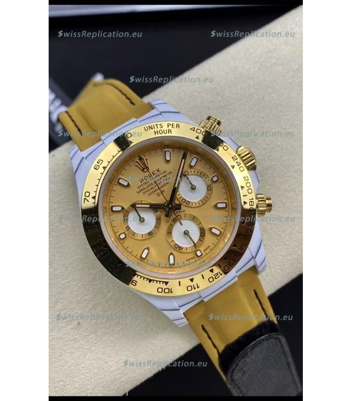Rolex Cosmograph Daytona DiW GOLDEN ESSENCE Edition White Carbon Fiber Watch - Cal.4130 Movement 