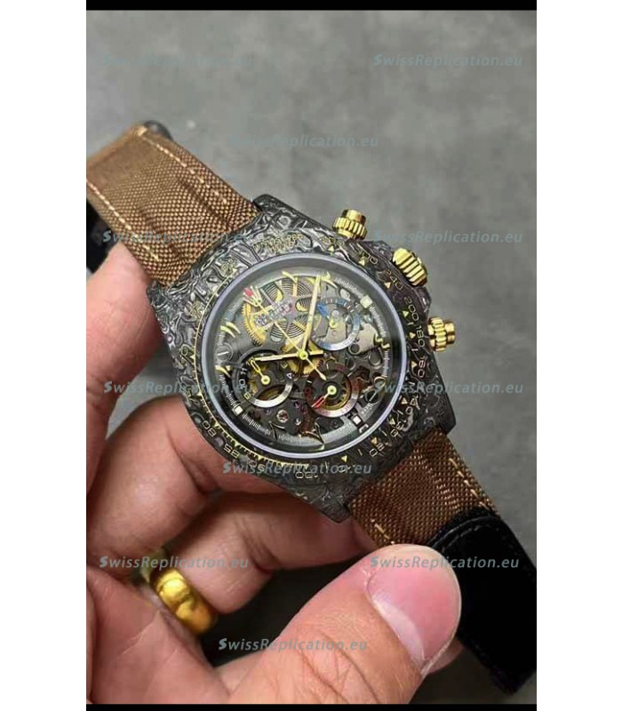 Rolex Cosmograph Daytona "La Montoya" Skeleton Edition Carbon Fiber Watch - Cal.4130 Movement 