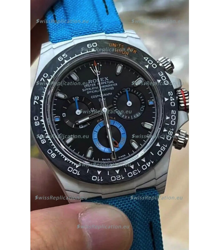 Rolex Cosmograph Daytona DiW RACING BLUE Edition Carbon Fiber Watch - Cal.4130 Movement 