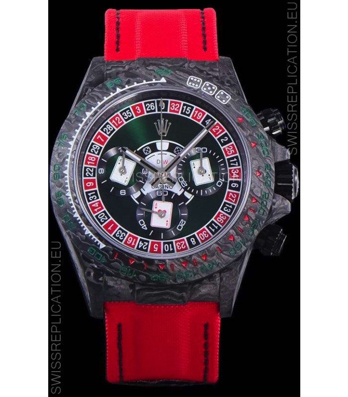 Rolex Daytona DiW NTPT Carbon Lucky Player Casino Swiss Replica Watch 
