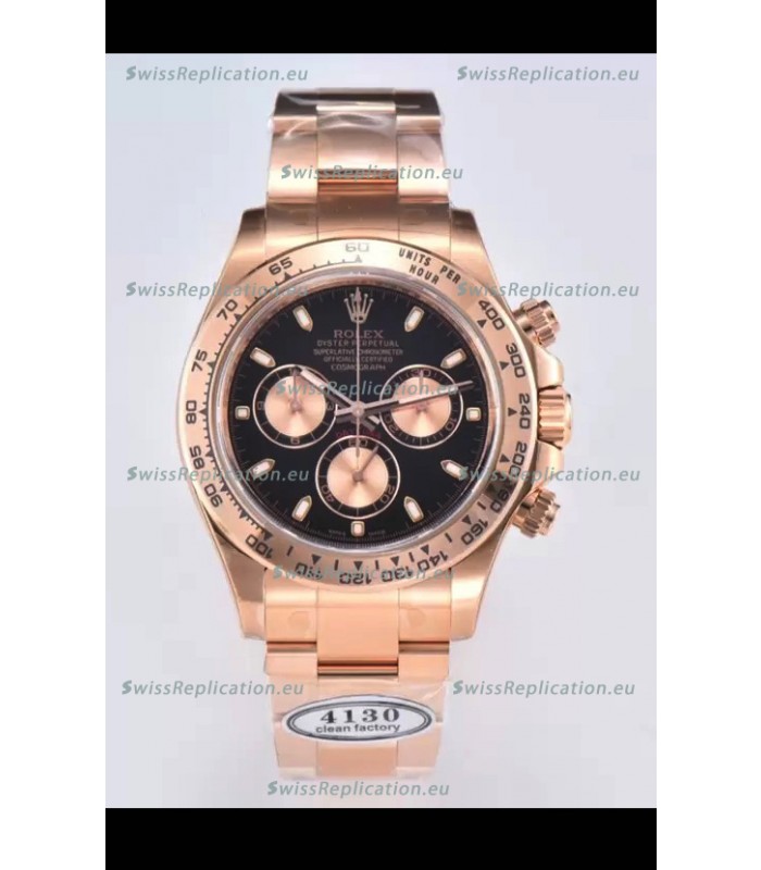 Rolex Cosmograph Daytona M116505-0008 Rose Gold Original Cal.4130 Movement - 904L Steel Watch
