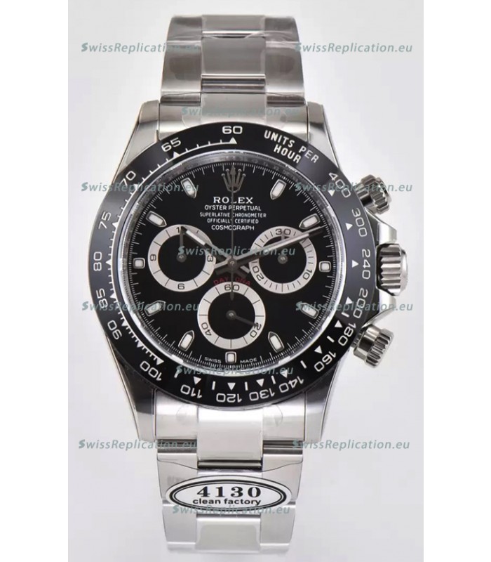 Rolex Cosmograph Daytona M116500LN Original Cal.4130 Movement - 904L Steel Watch in Black Dial