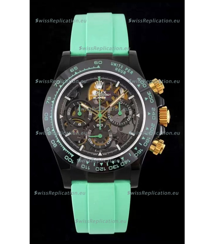 Rolex Daytona Blaken Green 1:1 Swiss Mirror Replica Skeleton Dial Cal.4130 Movement
