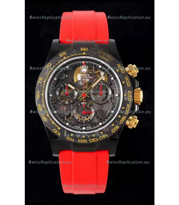 Rolex Daytona Blaken Red 1:1 Swiss Mirror Replica Skeleton Dial Cal.4130 Movement