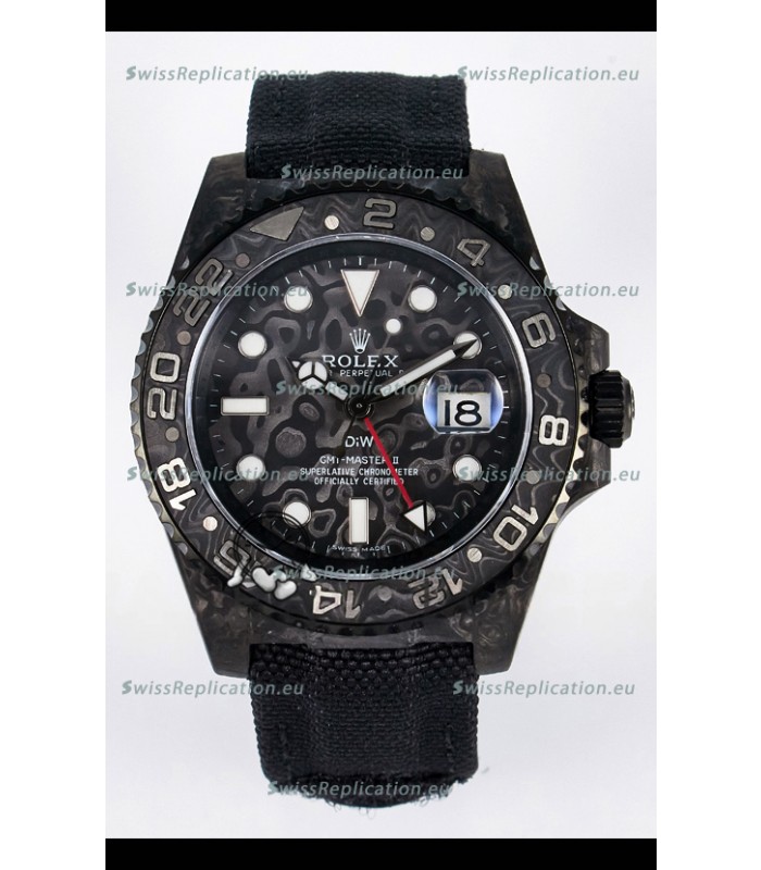 Rolex GMT Masters II Super Clone DiW Edition Swiss Replica Lightweight Carbon Casing Watch 