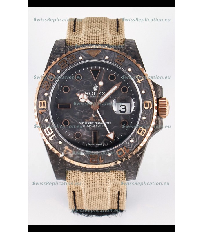 Rolex GMT Masters II Super Clone DiW Edition Swiss Replica Lightweight Carbon Casing Watch 