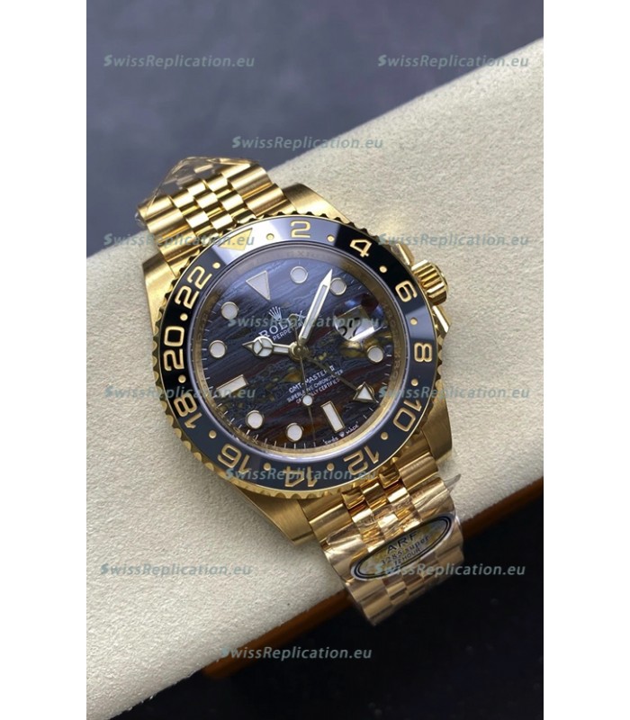 Rolex GMT Masters II Super Clone 126718GRNR Yellow Gold Tiger Iron Dial Swiss Replica Watch