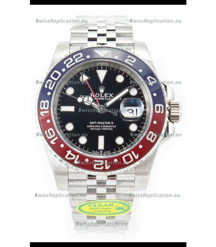 Rolex GMT Masters II 126710BLRO Cal.3285 72 Hours Power Jubilee Strap Swiss Replica 904L Steel 