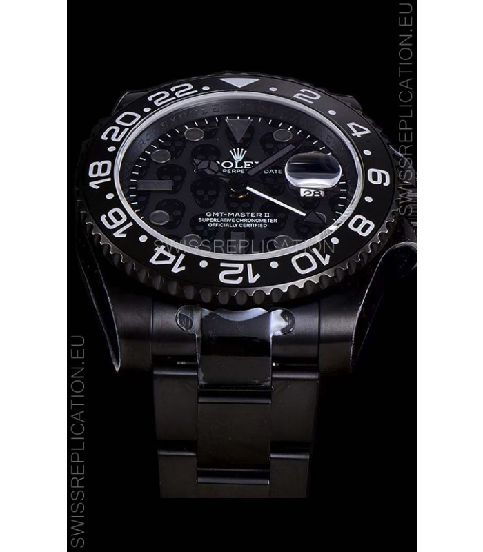 Rolex GMT Swiss "Titan Revenge" All Black Swiss Replica Watch Swiss ETA 3186 Movement 