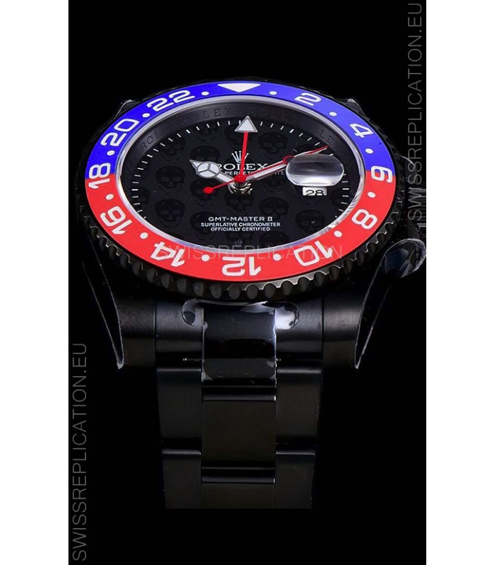 Rolex GMT Swiss "Titan Revenge" Orange and Blue Swiss Replica Watch Swiss ETA 3186 Movement 