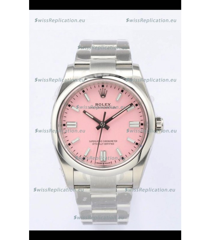 Rolex Oyster Perpetual REF#126000 36MM Swiss Movement Swiss Replica Pink Dial 904L Steel 1:1 Mirror Replica Watch